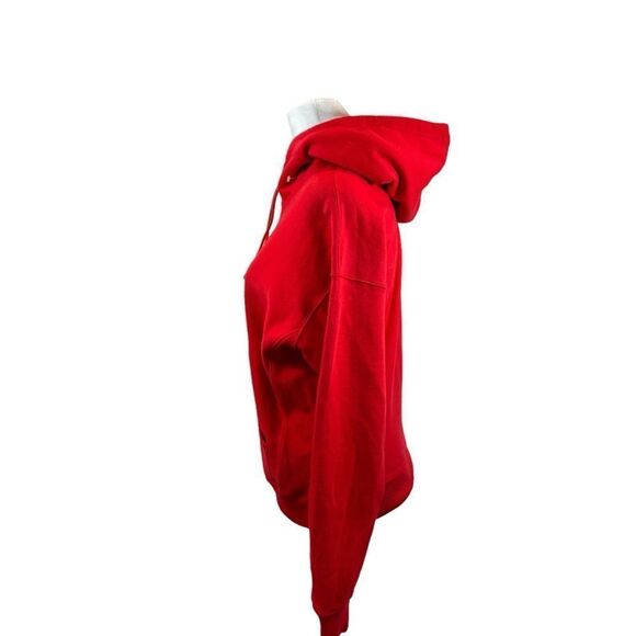 Ladies Champion Reverse Weave Red Plain Front Hoodie Sweatshirt Size Small - Picture 5 of 10